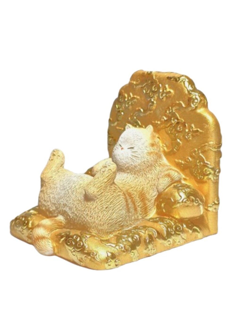 The Forbidden City Emperor Cat Sitting in Dragon Throne Cell Phone Resin Stand